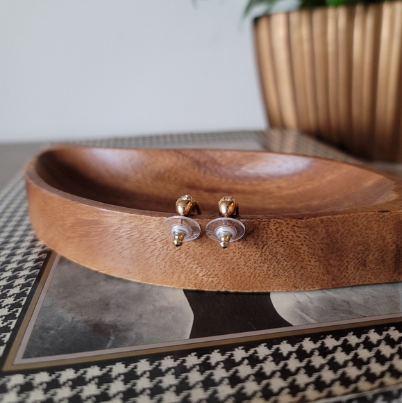 VTG Roman Gold Pave Earrings - Picture 5 of 8